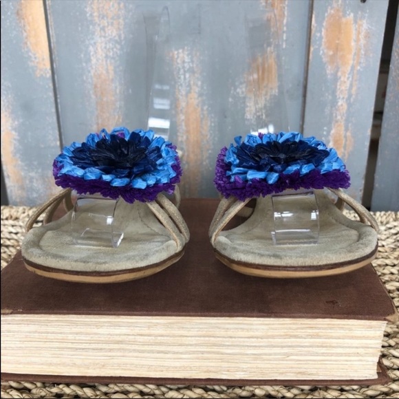 Miu Miu Blue Flower Heels - Picture 5 of 14